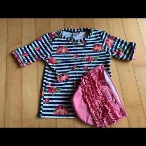 Ruffle butts girls swim set